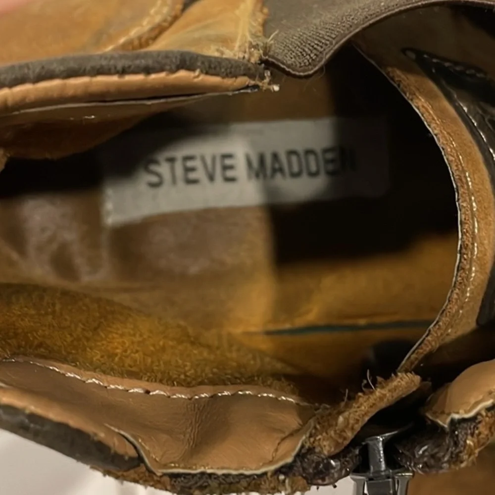 Steve Madden‎ Mens Genuine Leather Sz 10.5 Proxy Cap Toe Boot Tan PROX01M1